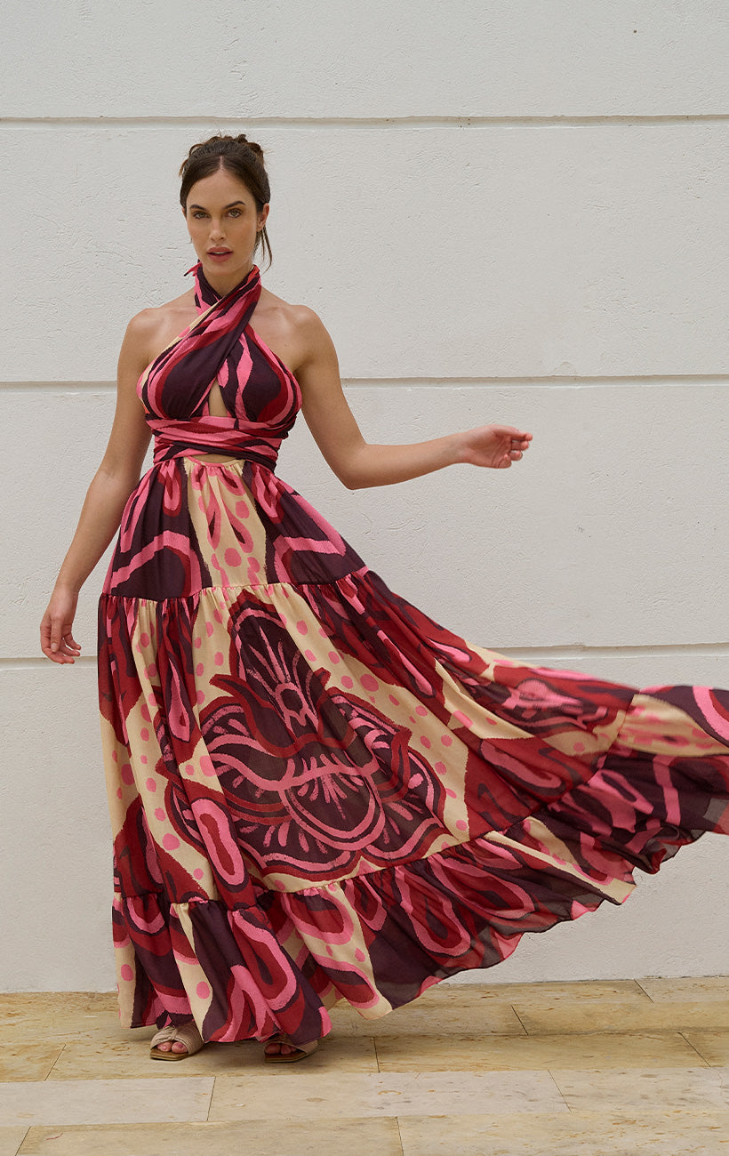 VESTIDO MAXI PETALO