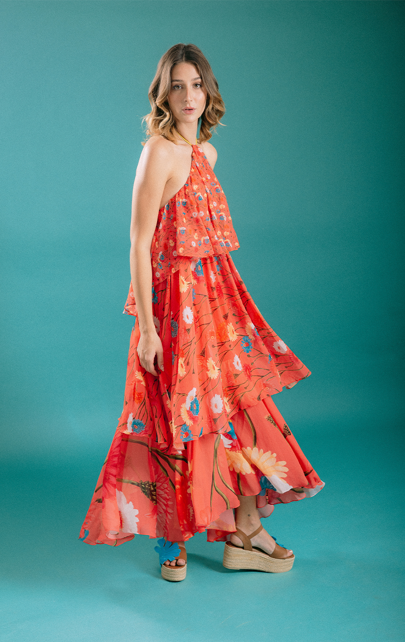 VESTIDO MIDI PETALO