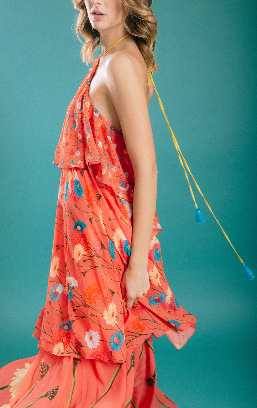 VESTIDO MIDI PETALO