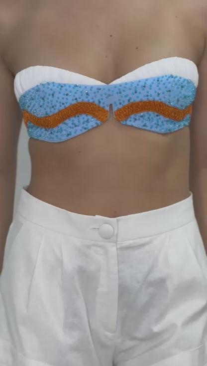 Cancha Embroidered Crop Top